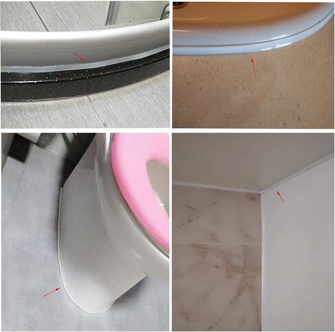 Ceiling Molding Peel and Stick, Flexible Trim Self Adhesive, Caulk Strip for Stove, Sink, Toilet, Tile Edge, Wall Corner, Baseboard, Floor (White) in Saudi Arabia