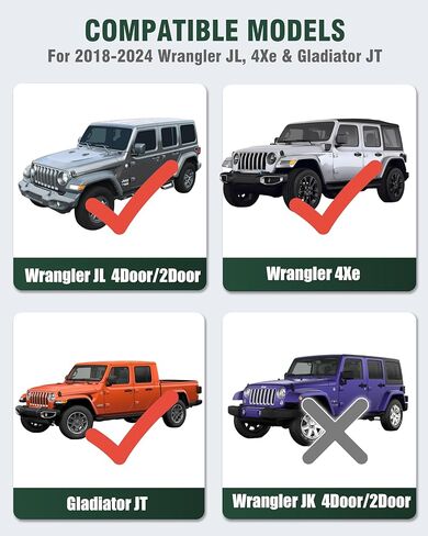 حاملات أكواب الباب لملحقات Jeep Wrangler JL/Gladiator JT 2018-2024 للسائق/الجانب الأيسر على النافذة in Kuwait