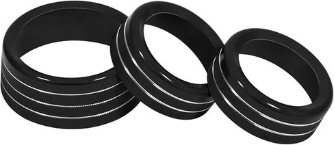 لدودج تشالنجر تشارجر كرايسلر 2015-2021 الملحقات الداخلية الديكور التحول مجداف غطاء الكسوة الموسعة + مكيف الهواء التبديل CD زر مقبض صائق حلقات تقليم (أسود 5PCS) in Kuwait