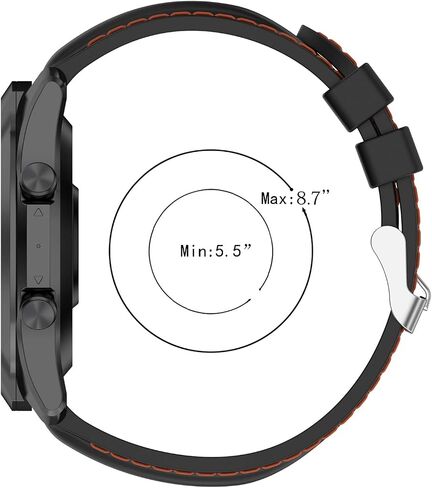 متوافق مع سوار بديل TicWatch Pro 3، سوار معصم سيليكون بديل لـ TicWatch Pro 3/3 LTE، ناعم ومتين (أسود سيليكون) in Kuwait