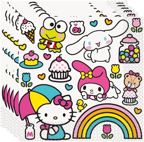 تتضمن مجموعة لوازم حفلات أعياد الميلاد هالو كيتي 24 طبقًا ورقيًا لكعكة الحلوى و32 منديلًا (الحزمة مكونة من 24 طبقًا) in Kuwait