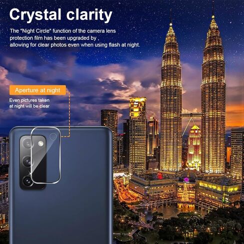 [2+2 pack] For Samsung Galaxy S20 FE Screen Protector, 9H Hardness Tempered Glass Screen Bubble-free, Easy to install, For Samsung Galaxy S20 FE Screen Camera Protector in Kuwait