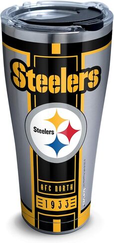 كوب Tervis ذو الجدران الثلاثية NFL® Pittsburgh Steelers المعزول يحافظ على المشروبات باردة وساخنة، 30oz - الفولاذ المقاوم للصدأ، Blitz in Kuwait