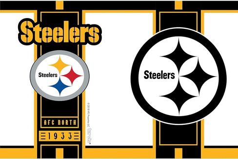 كوب Tervis ذو الجدران الثلاثية NFL® Pittsburgh Steelers المعزول يحافظ على المشروبات باردة وساخنة، 30oz - الفولاذ المقاوم للصدأ، Blitz in Kuwait
