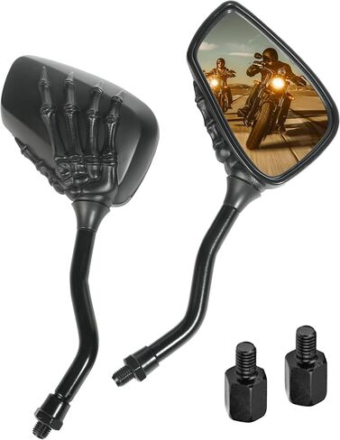 Pairs of Motorcycle Mirrors,Universal 8mm 10mm Motorcycle Rear View Mirrors,Car Accessories Skull Skeleton Hand Bike Mirror,Rearview Side Mirror for Motorcycle Bike (Black) in Saudi Arabia