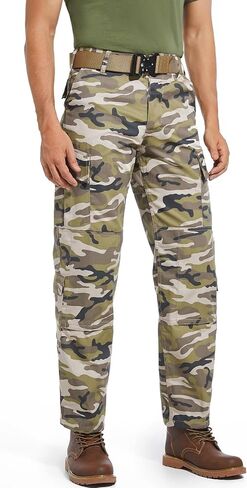 Men’s Tactical Pants, 8 Pockets, Double-Layered Knees, CVC Twill Combat Cargo Pants for Work Hiking Performance in Saudi Arabia