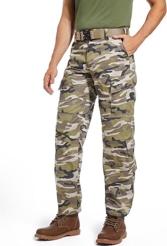 Men’s Tactical Pants, 8 Pockets, Double-Layered Knees, CVC Twill Combat Cargo Pants for Work Hiking Performance in Saudi Arabia