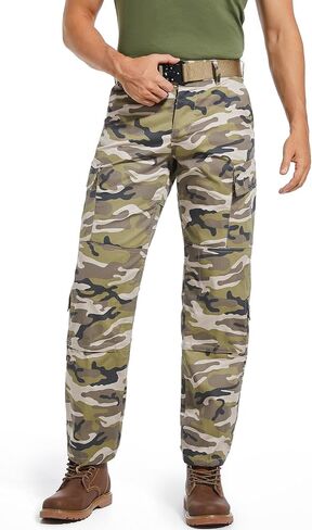 Men’s Tactical Pants, 8 Pockets, Double-Layered Knees, CVC Twill Combat Cargo Pants for Work Hiking Performance in Saudi Arabia