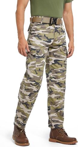 Men’s Tactical Pants, 8 Pockets, Double-Layered Knees, CVC Twill Combat Cargo Pants for Work Hiking Performance in Saudi Arabia