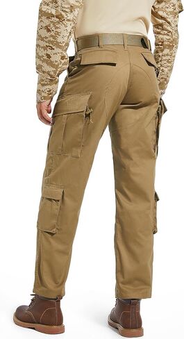 بنطال تكتيكي للرجال، 8 جيوب، ركبتين بطبقتين، سروال كارجو من نسيج قطني CVC لأداء المشي لمسافات طويلة في العمل in Kuwait