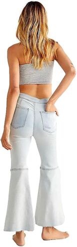 Free People Youthquake Crop Flare Jeans, Bleach Out in Saudi Arabia