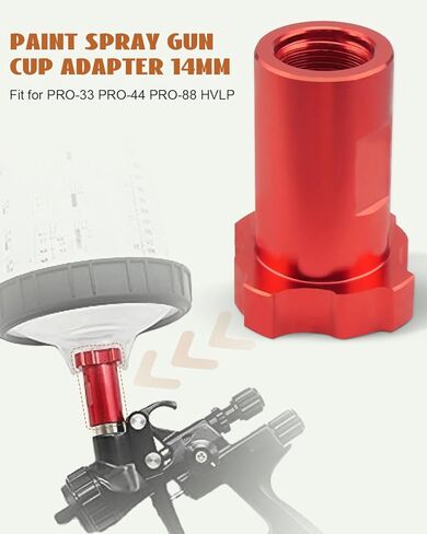 محول كأس مسدس رش الطلاء مناسب لـ SRI R100 602 H-2000 25CC 250CC Cup Mini، محول خيط خارجي، حجم الخيط 14 مم الملعب 1.0 مم in Kuwait