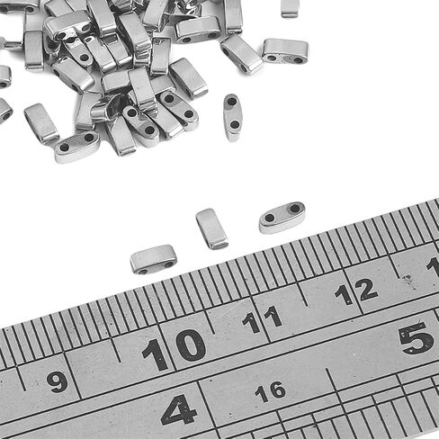 البلاتين الهيماتيت حجر تيلا الخرز 5x2 مللي متر مستطيل 2 حفرة خزر عازل لصنع سوار ذاتي الصنع القرط 15.7 "/حبلا in Kuwait