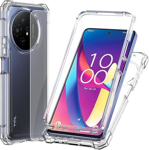 Ailiber for TCL 50 XL Case, TCL 50XL 5G Phone Case with Screen Protector, Dual Layer Protection, Shockproof Corner TPU Bumper, Heavy Duty Protective Phone Cover for TCL 50 XL 5G-Black in Saudi Arabia