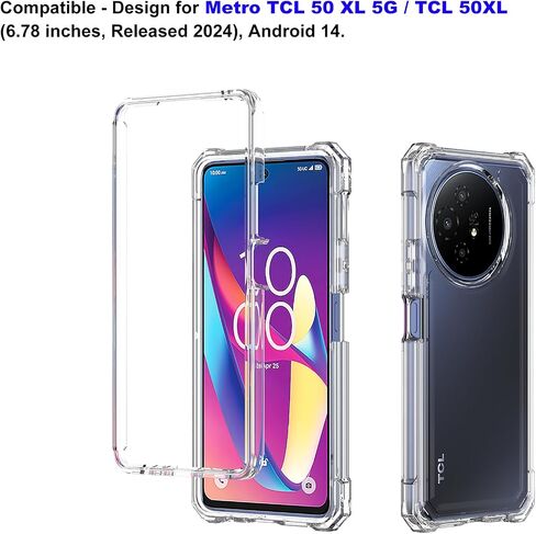 Ailiber for TCL 50 XL Case, TCL 50XL 5G Phone Case with Screen Protector, Dual Layer Protection, Shockproof Corner TPU Bumper, Heavy Duty Protective Phone Cover for TCL 50 XL 5G-Black in Saudi Arabia