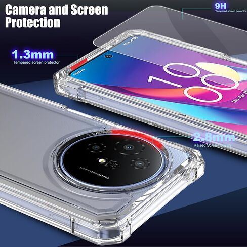 Ailiber for TCL 50 XL Case, TCL 50XL 5G Phone Case with Screen Protector, Dual Layer Protection, Shockproof Corner TPU Bumper, Heavy Duty Protective Phone Cover for TCL 50 XL 5G-Black in Saudi Arabia
