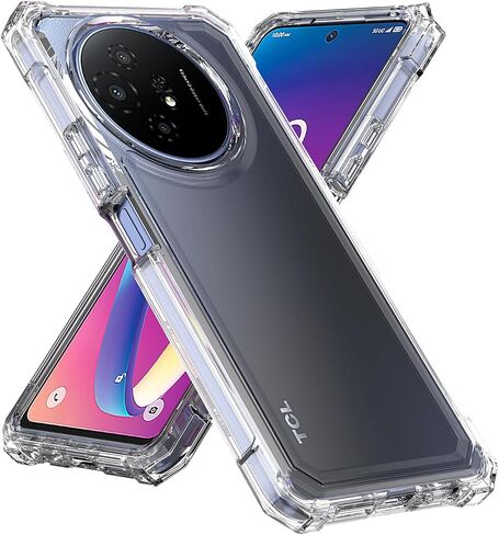 Ailiber for TCL 50 XL Case, TCL 50XL 5G Phone Case with Screen Protector, Dual Layer Protection, Shockproof Corner TPU Bumper, Heavy Duty Protective Phone Cover for TCL 50 XL 5G-Black in Saudi Arabia