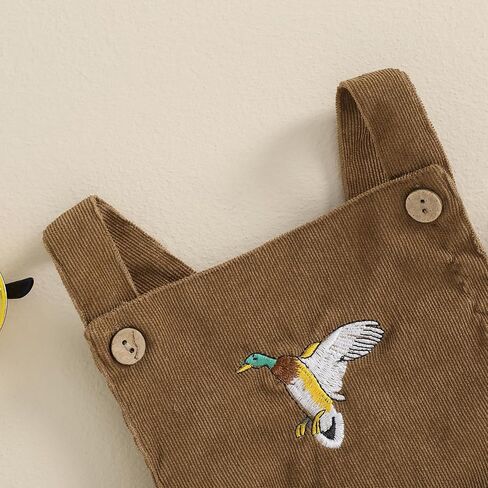 Duck Hunting Baby Clothes Infant Boys Girls Corduroy Mallard Duck Romper Sleeveless Embroidered Overalls in Saudi Arabia