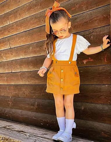 Baby Girl Clothes Outftts Ruffle Short Sleeve Ribbed Romper+Suspender Skirt + Headband Summer Clothing Set in Saudi Arabia