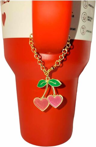 Cherry Heart Tumbler Charm | Gold Stanley Charms | Cherry Tumbler Charms | Very Cherry Hydrojug Charms | Gold Stanley Charms | Cup Handle Charm | Stanley Accessories in Saudi Arabia