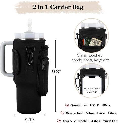 هدايا موستوب السيد والسيدة 2 عبوة من أكياس حمل زجاجات المياه لستانلي 40 أونصة، حقيبة حامل زجاجة المياه للأزواج وهدايا خطوبة الزفاف in Kuwait