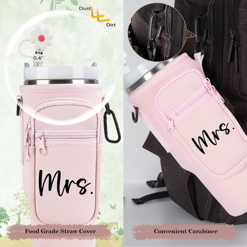 هدايا موستوب السيد والسيدة 2 عبوة من أكياس حمل زجاجات المياه لستانلي 40 أونصة، حقيبة حامل زجاجة المياه للأزواج وهدايا خطوبة الزفاف in Kuwait