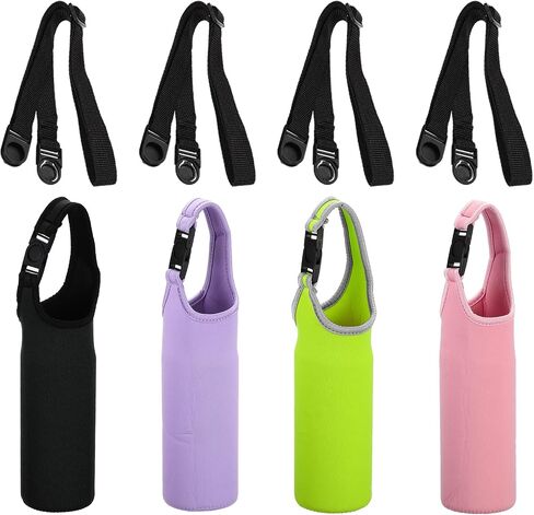 PATIKIL 67mmx185mm Water Bottle Sling Bag, 4 Pack Neoprene Portable Insulated Bottle Holder Carrier with Removable Adjustable Shoulder Strap 4 Different Color in Saudi Arabia