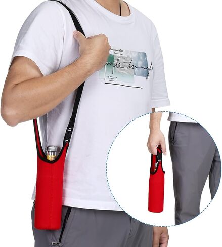 PATIKIL 67mmx185mm Water Bottle Sling Bag, 4 Pack Neoprene Portable Insulated Bottle Holder Carrier with Removable Adjustable Shoulder Strap 4 Different Color in Saudi Arabia