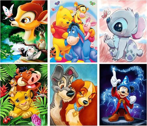 GXGLLPZBY 6 Pack Diamond Painting Kits for Adults Beginners,DIY 5D Diamond Art Kit with Round Full Drill Diamond Dot Gem Art Kits for Adults,Home Wall Decor 9.8x13.8 Inch in Kuwait