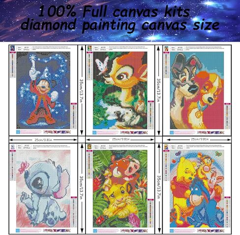 GXGLLPZBY 6 Pack Diamond Painting Kits for Adults Beginners,DIY 5D Diamond Art Kit with Round Full Drill Diamond Dot Gem Art Kits for Adults,Home Wall Decor 9.8x13.8 Inch in Kuwait