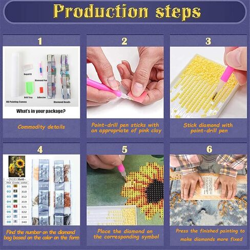 GXGLLPZBY 6 Pack Diamond Painting Kits for Adults Beginners,DIY 5D Diamond Art Kit with Round Full Drill Diamond Dot Gem Art Kits for Adults,Home Wall Decor 9.8x13.8 Inch in Kuwait