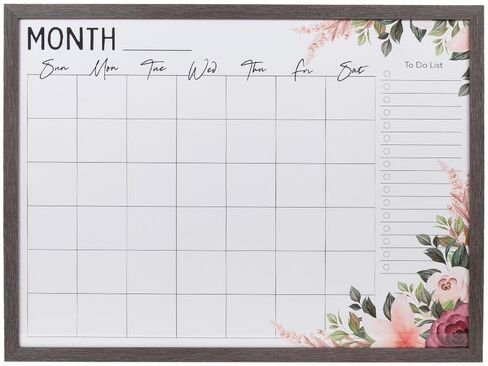 Magnetic Dry Erase Whiteboard Calendar with White Wood Edge,to Do List and Space for Note,Chic Wording Make Things Happen, Schedule Planning Boards,12x22 in Saudi Arabia