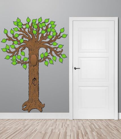 Carson Dellosa 77 pc Bulletin Board Tree Set, Tree Wall Decor With Leaf Cutouts for Daycare and Classroom Decor, Fall Bulletin Board Decorations, and Sunday School Decorations for Classroom in Saudi Arabia