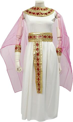 الفتيات كليوباترا زي الاطفال فستان مُصمم حسب الطلب المصري كيب حزام طوق خوذة أصفاد المعصم الزي المصري 4-12 سنة in Saudi Arabia