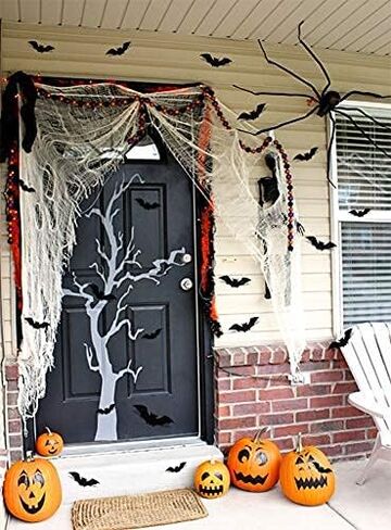 Halloween Bats Decorations, 96Pcs Black PVC Bats 3D Wall Sticker 4 Sizes Halloween Scary Bats for Home Window, Party, Room Decor in Saudi Arabia
