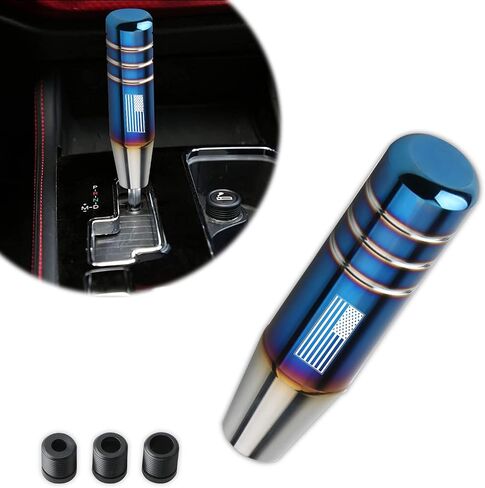 QODOLSI Pack-1 Car Gear Stick Shifter Knob, American Flag Design Shift Knob, 5.12 Inch Metal Stick Shifter Handle, Aluminum Weighted Shifter knob for Most Cars (Black) in Saudi Arabia