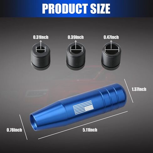 QODOLSI Pack-1 Car Gear Stick Shifter Knob, American Flag Design Shift Knob, 5.12 Inch Metal Stick Shifter Handle, Aluminum Weighted Shifter knob for Most Cars (Black) in Saudi Arabia