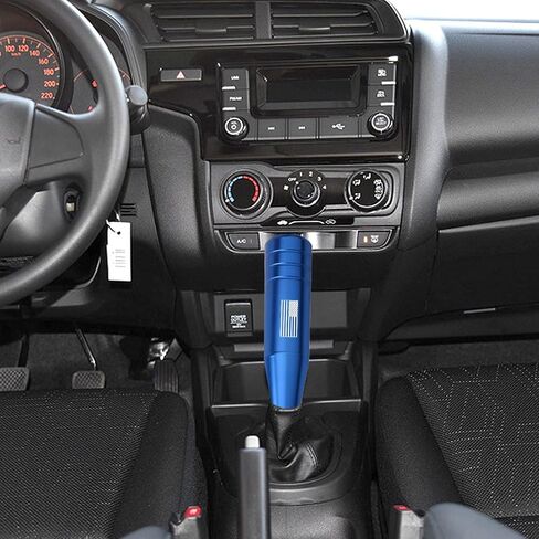 QODOLSI Pack-1 Car Gear Stick Shifter Knob, American Flag Design Shift Knob, 5.12 Inch Metal Stick Shifter Handle, Aluminum Weighted Shifter knob for Most Cars (Black) in Saudi Arabia