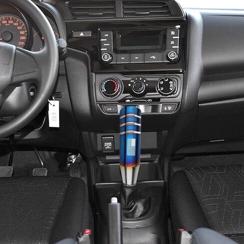 QODOLSI Pack-1 Car Gear Stick Shifter Knob, American Flag Design Shift Knob, 5.12 Inch Metal Stick Shifter Handle, Aluminum Weighted Shifter knob for Most Cars (Black) in Saudi Arabia