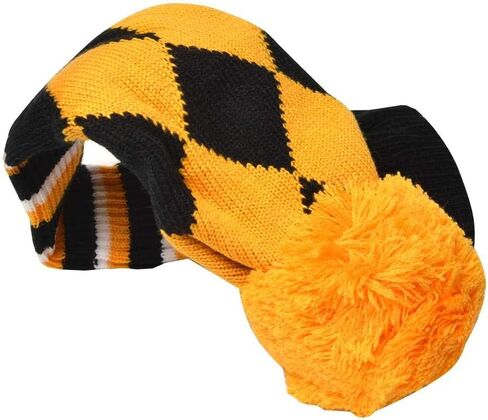 3 قطع من أغطية رأس الجولف المحبوكة 1-3-5 للسائق وغابات الممرات مع تصميم رقبة طويلة عتيقة من Argyle باللون الأصفر والأسود مجموعة أغطية رأس نادي الجولف بوم بوم in Kuwait