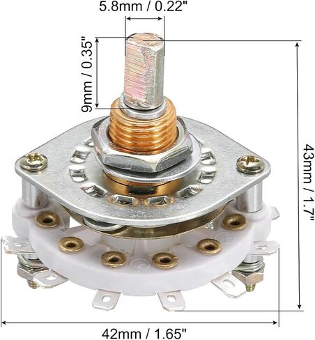 MECCANIXITY 1P6T Rotary Switch 1 Pole 6 Position Band Selector 1 Deck for TV Radio Home Machine 4 Pcs in Saudi Arabia
