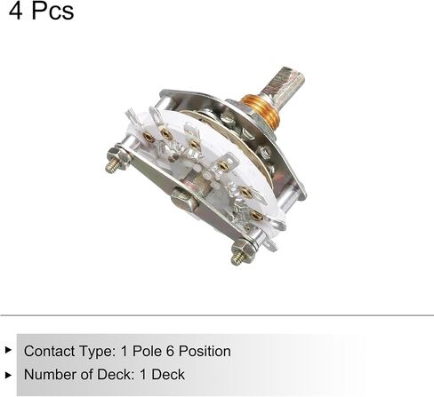 MECCANIXITY 1P6T Rotary Switch 1 Pole 6 Position Band Selector 1 Deck for TV Radio Home Machine 4 Pcs in Saudi Arabia
