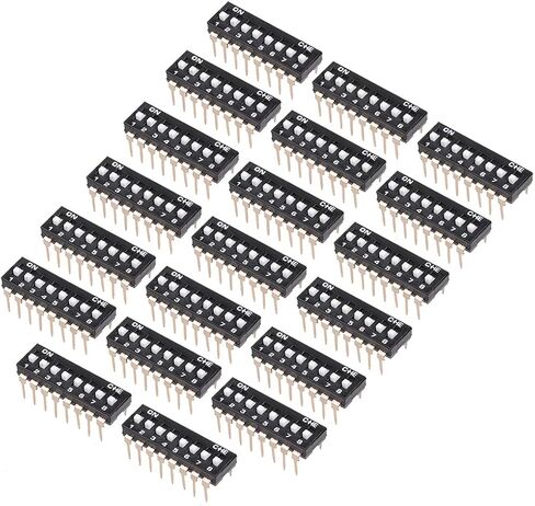 uxcell 20 Pcs Black DIP Switch 1-8 Positions 2.54mm Pitch for Circuit Breadboards PCB in Saudi Arabia