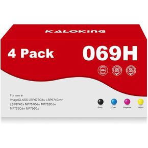 069H High Capacity Toner Cartridge Remanufactured Replacement for Canon 069 069H 4 Pack for imageCLASS MF753Cdw MF751Cdw LBP674Cdw Printer