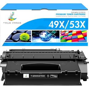 TRUE IMAGE Compatible Toner Cartridge Replacement for HP 49X Q5949X 49A Q5949A 53X Q7553X for HP 1320 1320n 1320tn P2015 P2015dn 1160 3390 3392 P2014 P2015d Printer Ink (Black, 1-Pack)