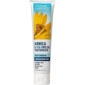 Desert Essence Arnica & Tea Tree Oil Toothpaste - Wintergreen - 6.25 Oz - Complete Oral Care - Tea Tree Oil - Baking Soda - Refreshes Mouth - Sea Salt - Carrageenan Free