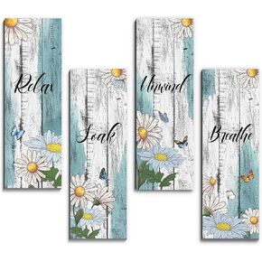 3 Pcs Inspiration Dandelion Wooden Wall Signs Motivational Home Wooden Wall Decor Signs Living Room Decor Farmhouse Home Decor Signs for Bedroom Wall Decor Kitchen Wall Decor