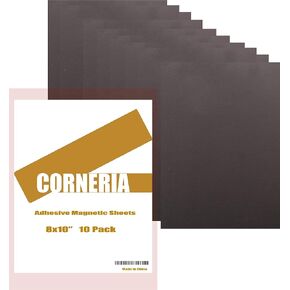 Corneria 10-Pack 8X10" Flexible Adaptive Magnetic Sheets, 20mil Stickers Sticker Roll Printable Magnet Paper, Weather-Resistant Craft Supplies for DIY, Indoor/Outdoor, Ideal for Decor and Organization