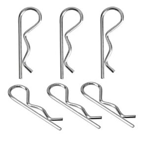 YXQ 6Pcs R Clips Retaining Pins, Heavy Duty Zinc Plated Spring Retaining Wire Hair Pins Lynch Cotte for Tow Bar Tractors Mower Carts Truck Lock Systems,M4x85