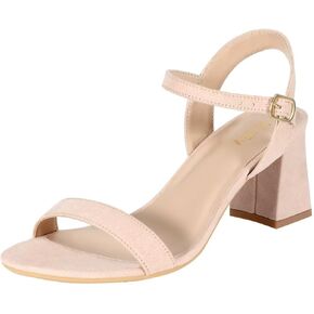 ZriEy Mid-height Chunky Block Heels for Women Heeled Sandals 2.8 Inch Open Toe Adjustable Ankle Strap Heels for Weddings Parties Daily Wear Shoes